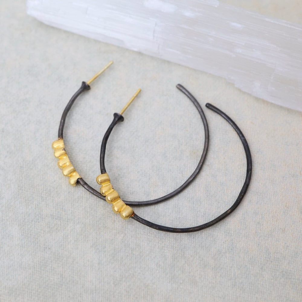 
                      
                        EAR-GPL Two Tone Hoops with Gold Dots
                      
                    