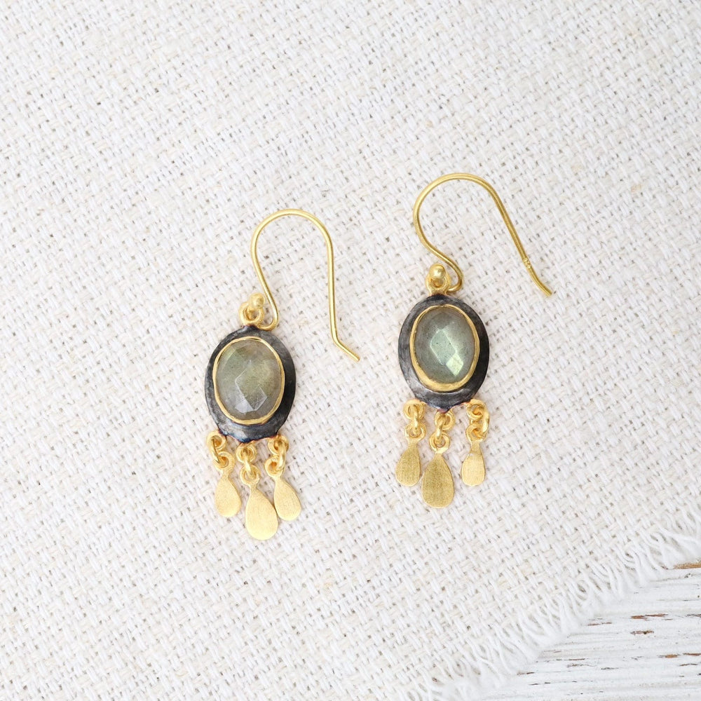 EAR-GPL Two Tone Labradorite Tier Earrings