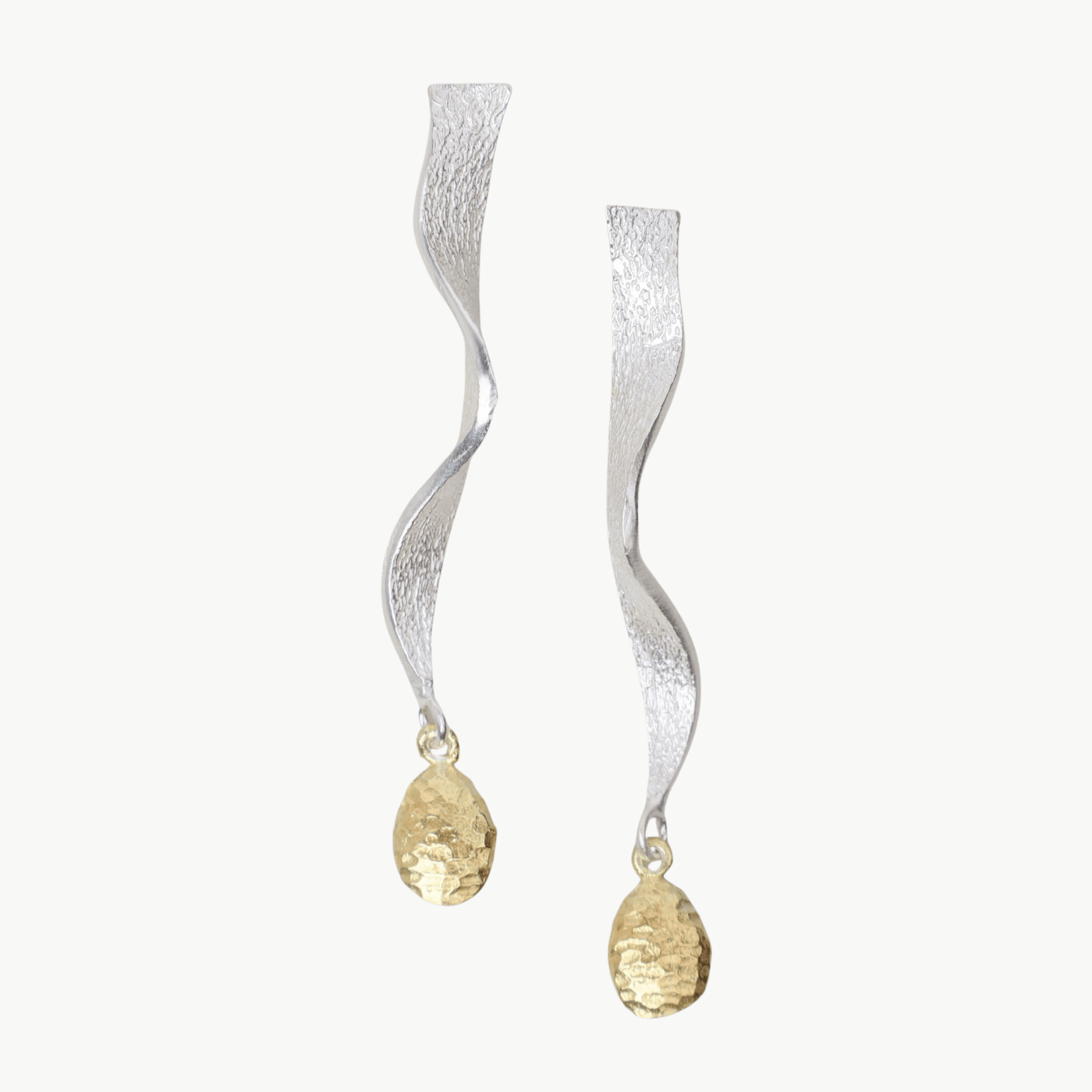 EAR-GPL Two Tone Wave Post Earrings