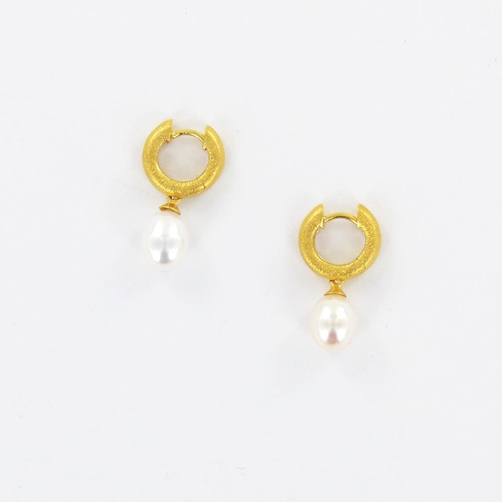 
                  
                    EAR-GPL White Pearl Huggie Hoop Earrings
                  
                