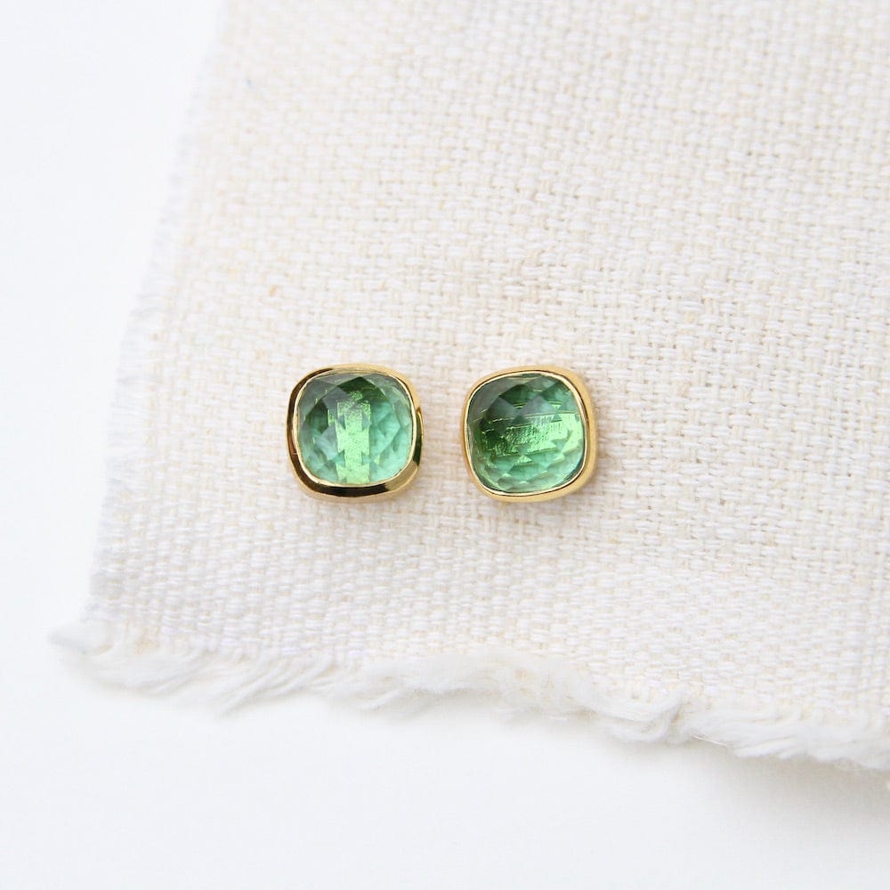 EAR-GPL Wild Green Asha Square Studs