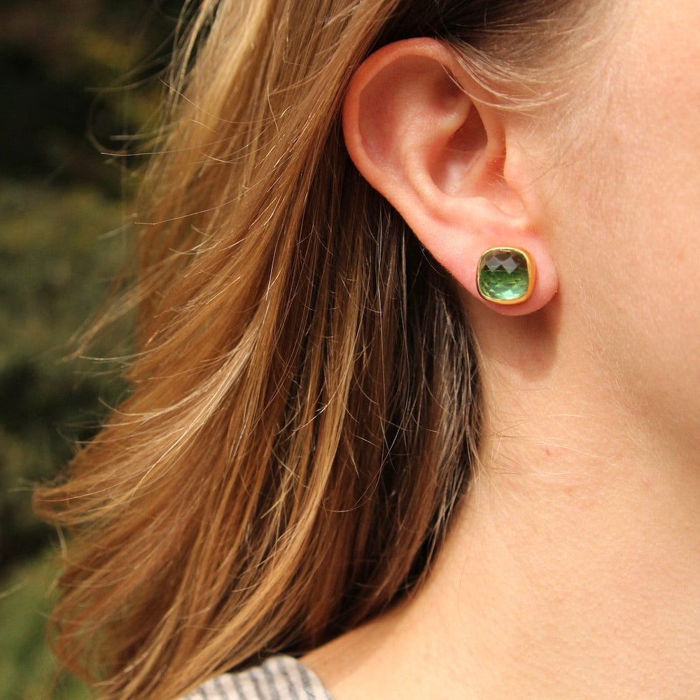 EAR-GPL Wild Green Asha Square Studs