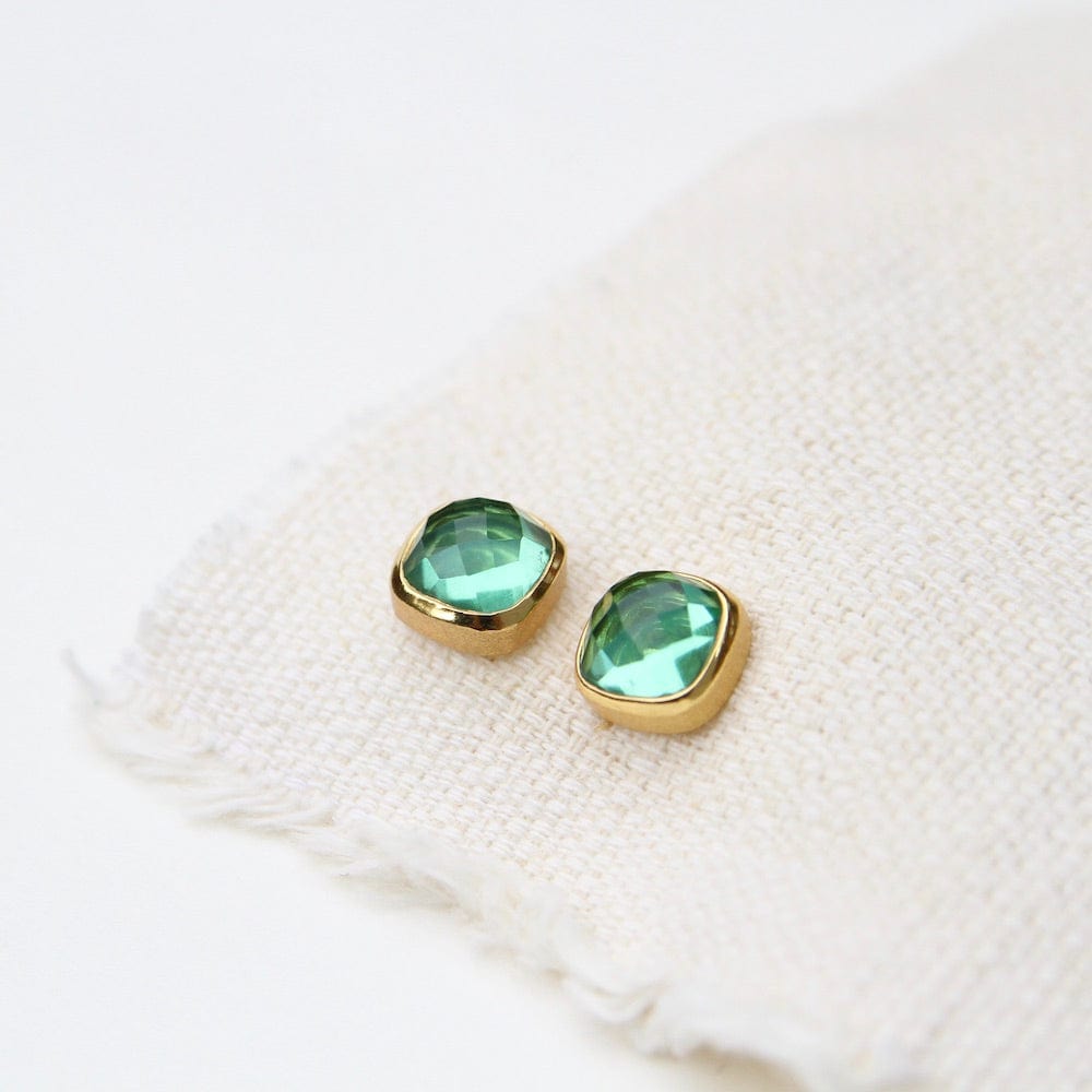 EAR-GPL Wild Green Asha Square Studs