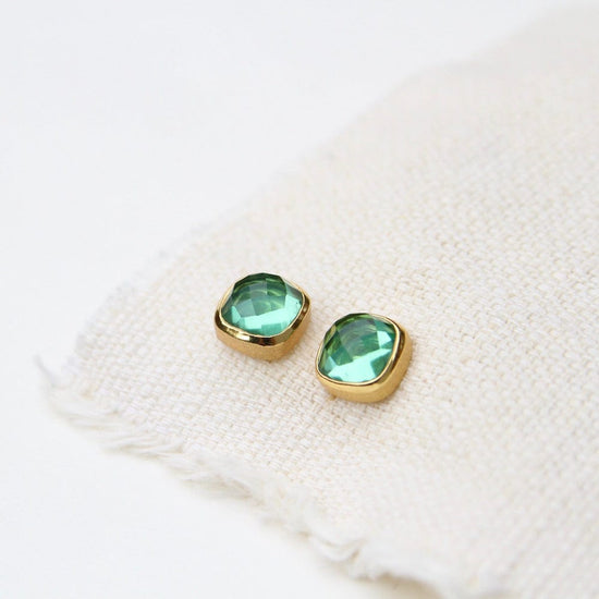 EAR-GPL Wild Green Asha Square Studs