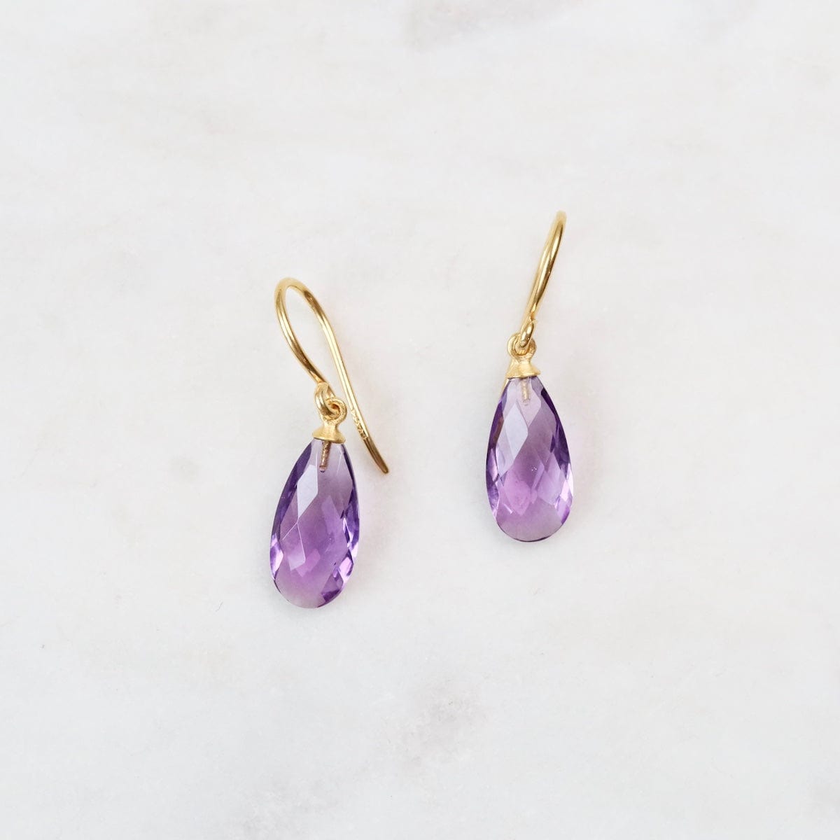 EAR-GPL Wire Faceted Amethyst