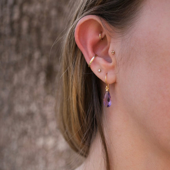 EAR-GPL Wire Faceted Amethyst