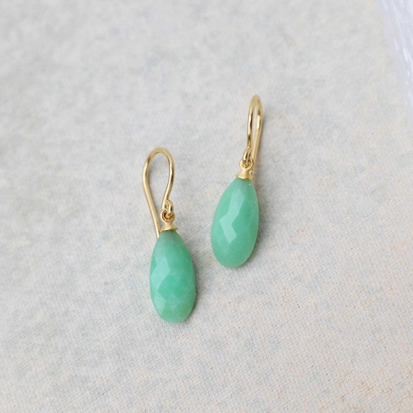 Pearl Drop and selling Apple Green Chrysoprase Fringe Gold Earrings - Grande