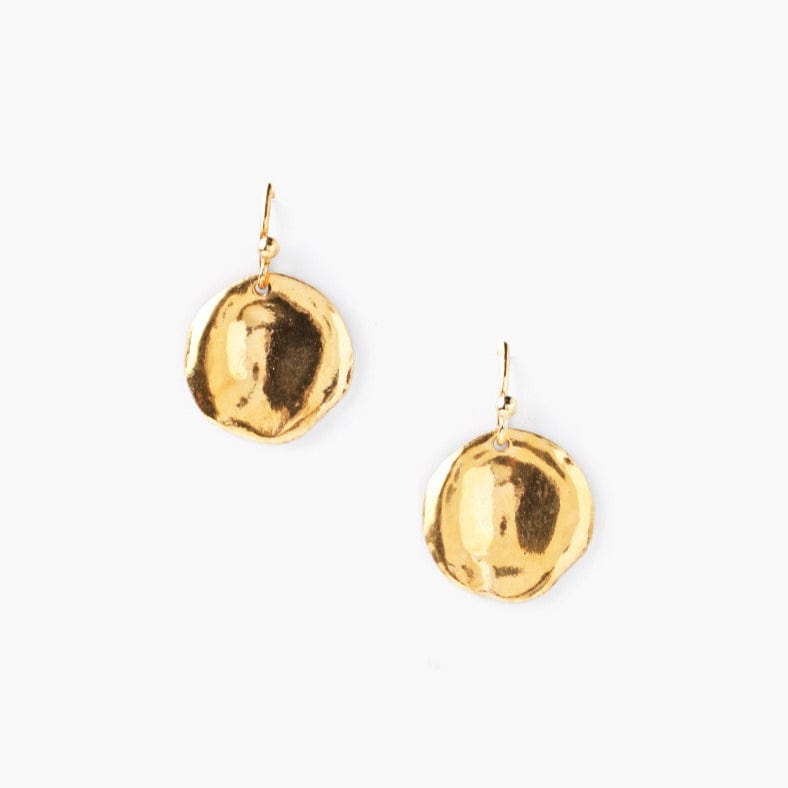 EAR-GPL Yellow Gold Coin Drop Earrings