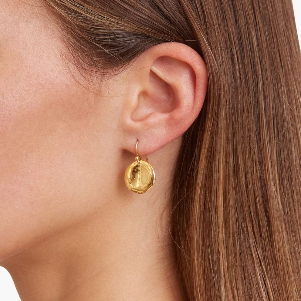 EAR-GPL Yellow Gold Coin Drop Earrings