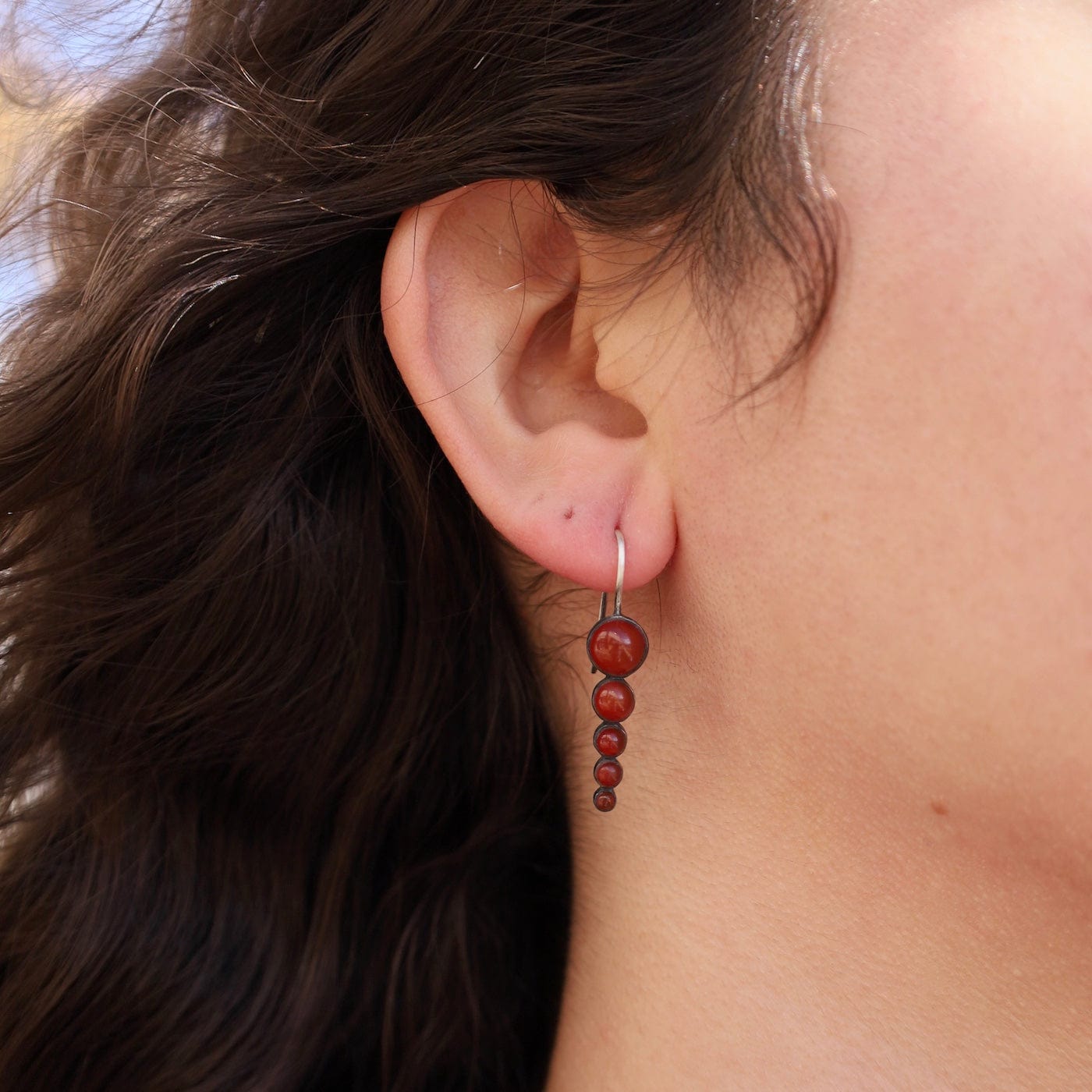 EAR Graduated Carnelian Drop Earrings