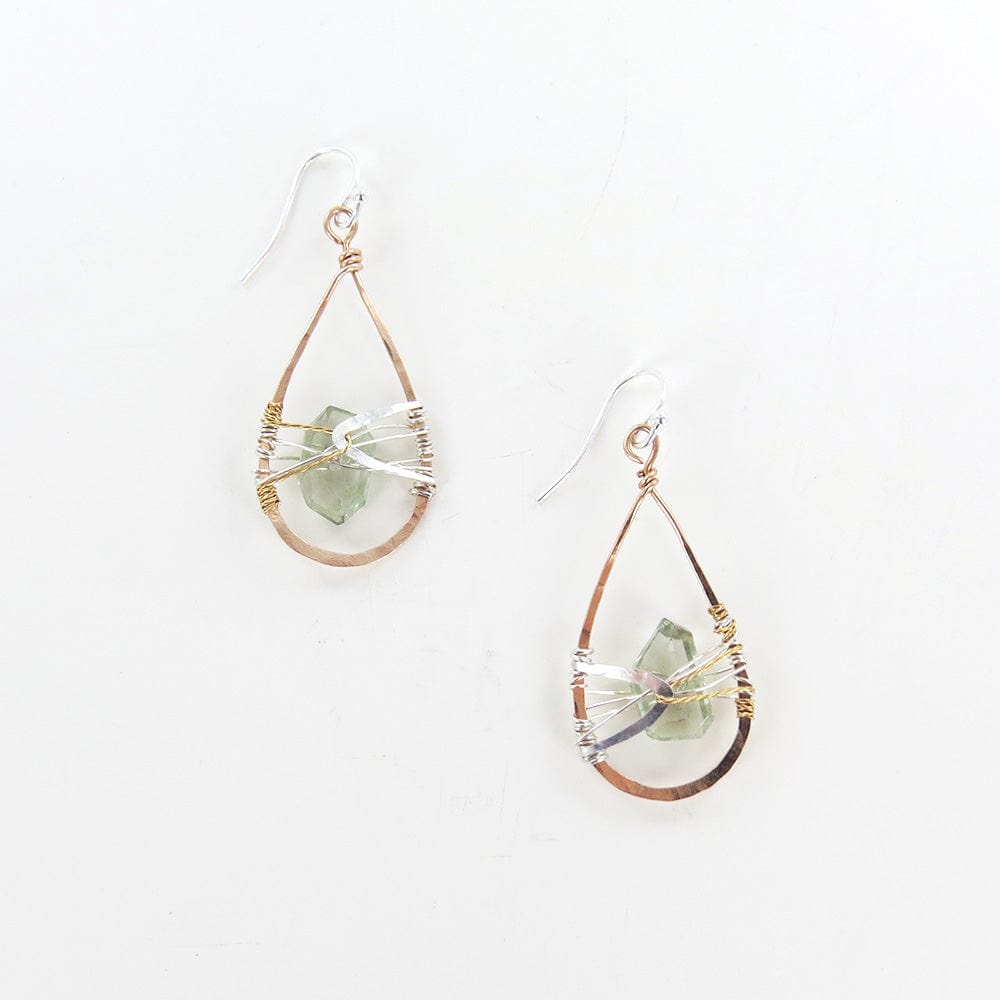 EAR GREEN AMETHYST TEARDROP EARRING