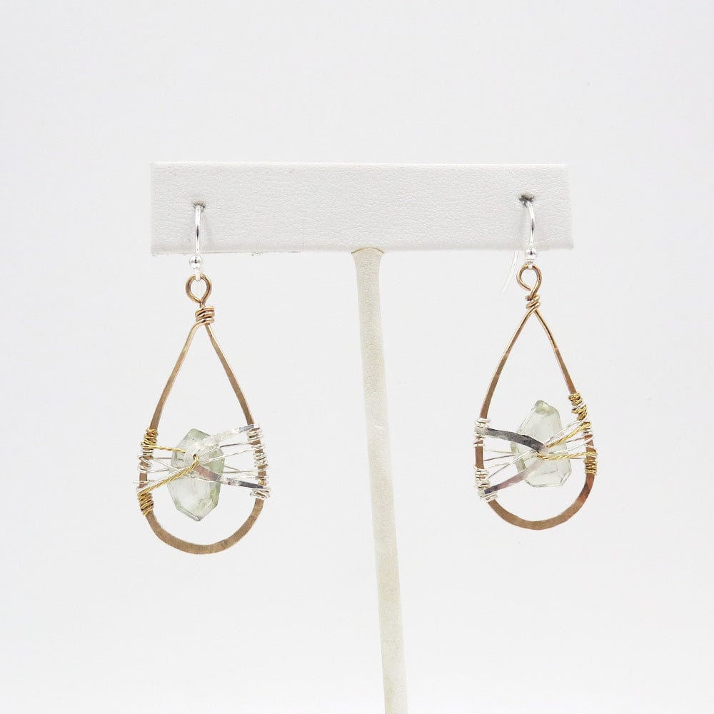 EAR GREEN AMETHYST TEARDROP EARRING