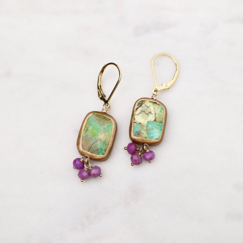 
                  
                    EAR Green Turquoise Rectangle Drop Earrings
                  
                