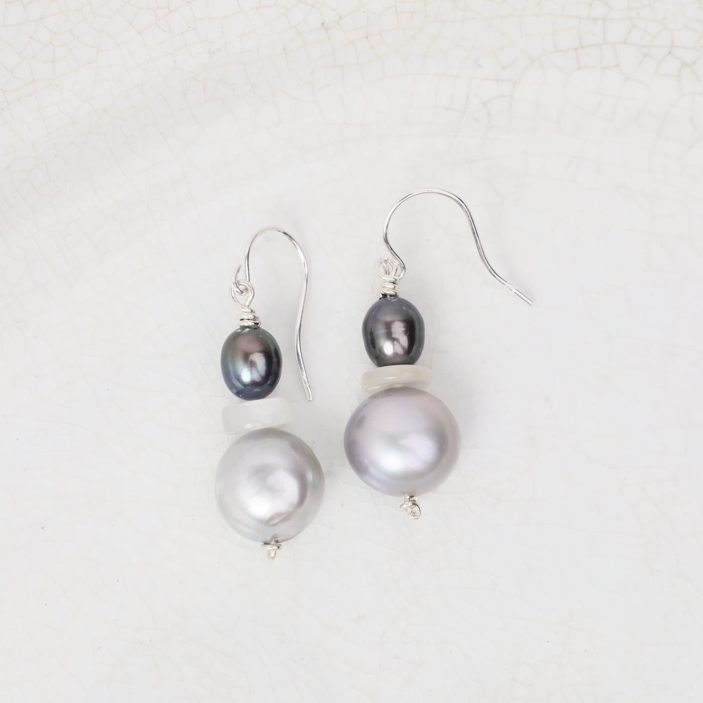 EAR Grey Pearl Drop Earrings