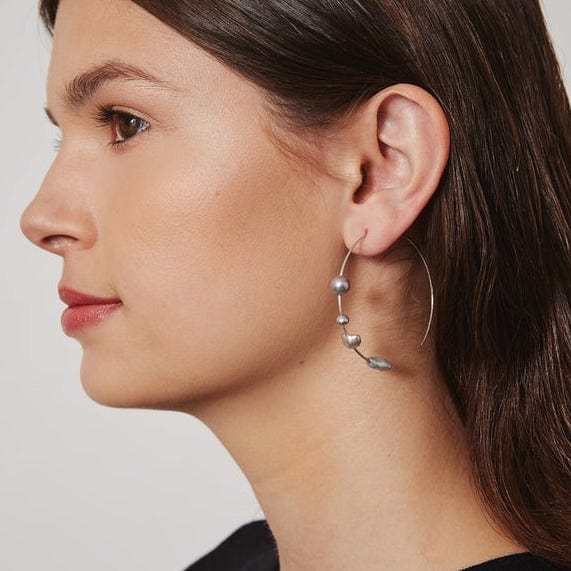 
                      
                        EAR Grey Pearl Gaia Hoops
                      
                    