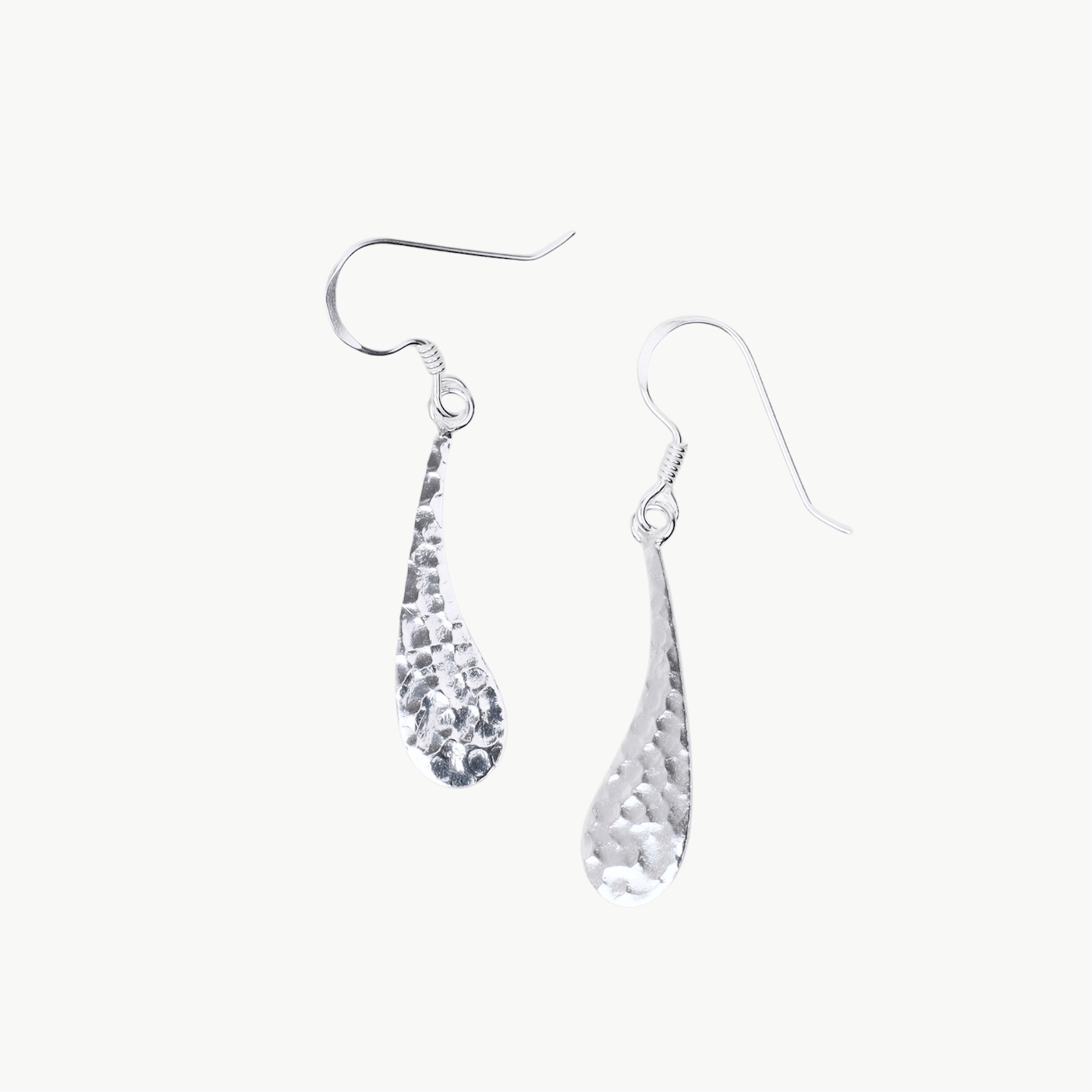 EAR Hammered Flat Teardrop Earrings