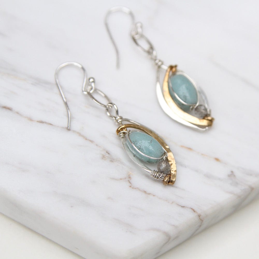EAR Hand Formed Amazonite Earring