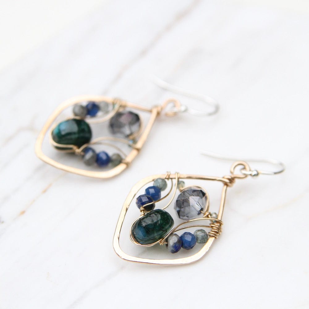 
                  
                    EAR Hand Formed Brass Drops With Green Labradorite Earring
                  
                