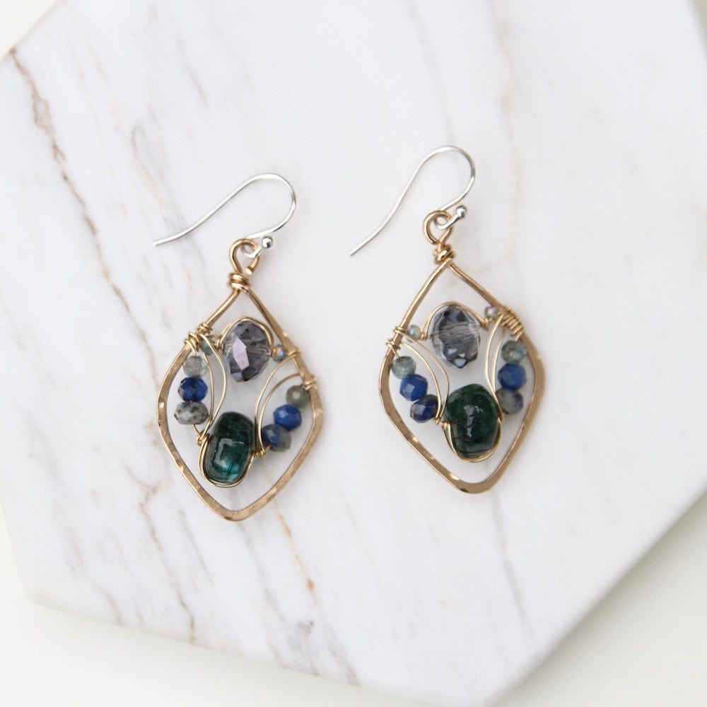 
                  
                    EAR Hand Formed Brass Drops With Green Labradorite Earring
                  
                