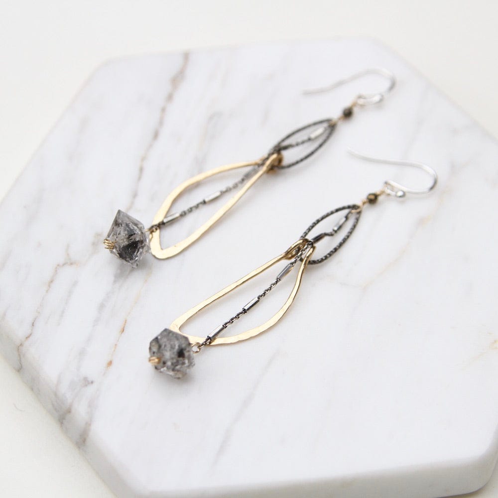 EAR Hand Formed Brass Moons Earring