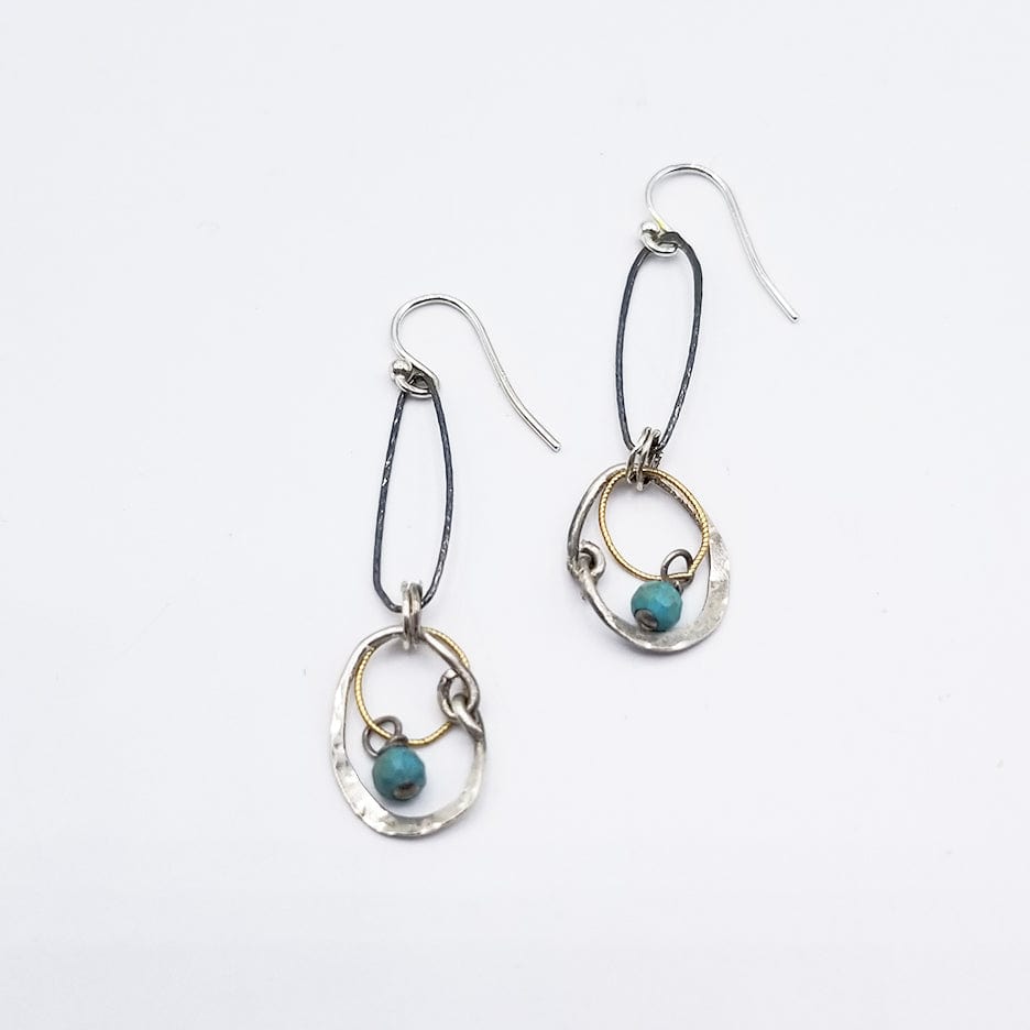 
                      
                        EAR HAND FORMED RINGS EARRING WITH TURQUOISE
                      
                    