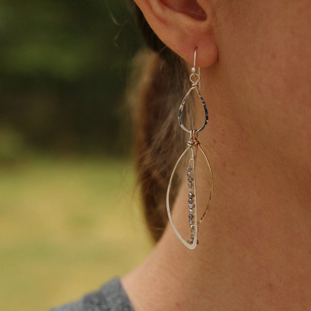 EAR Hand Formed Sterling Silver and Bronze Semi Circle