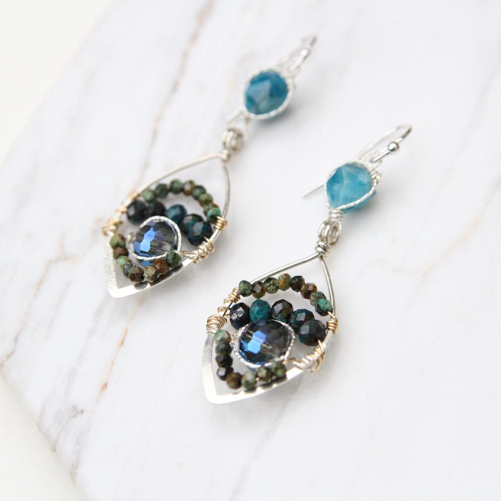 EAR Hand Formed Sterling Silver Marquise Earrings