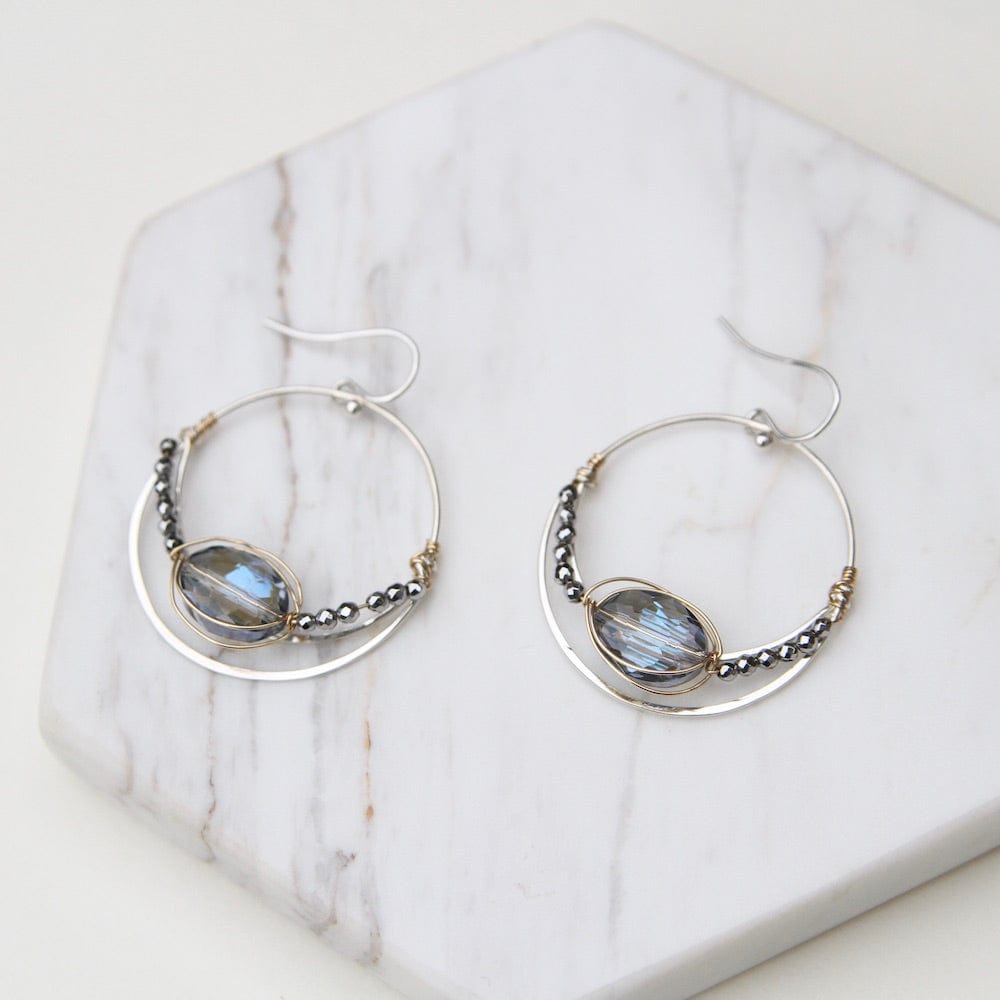 
                  
                    EAR Hand Formed Sterling Silver Moon Hoop Earrings
                  
                