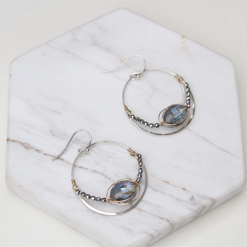 
                  
                    EAR Hand Formed Sterling Silver Moon Hoop Earrings
                  
                