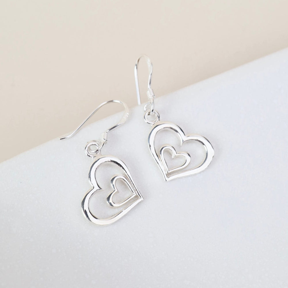 EAR Heart in Heart Drop Earrings