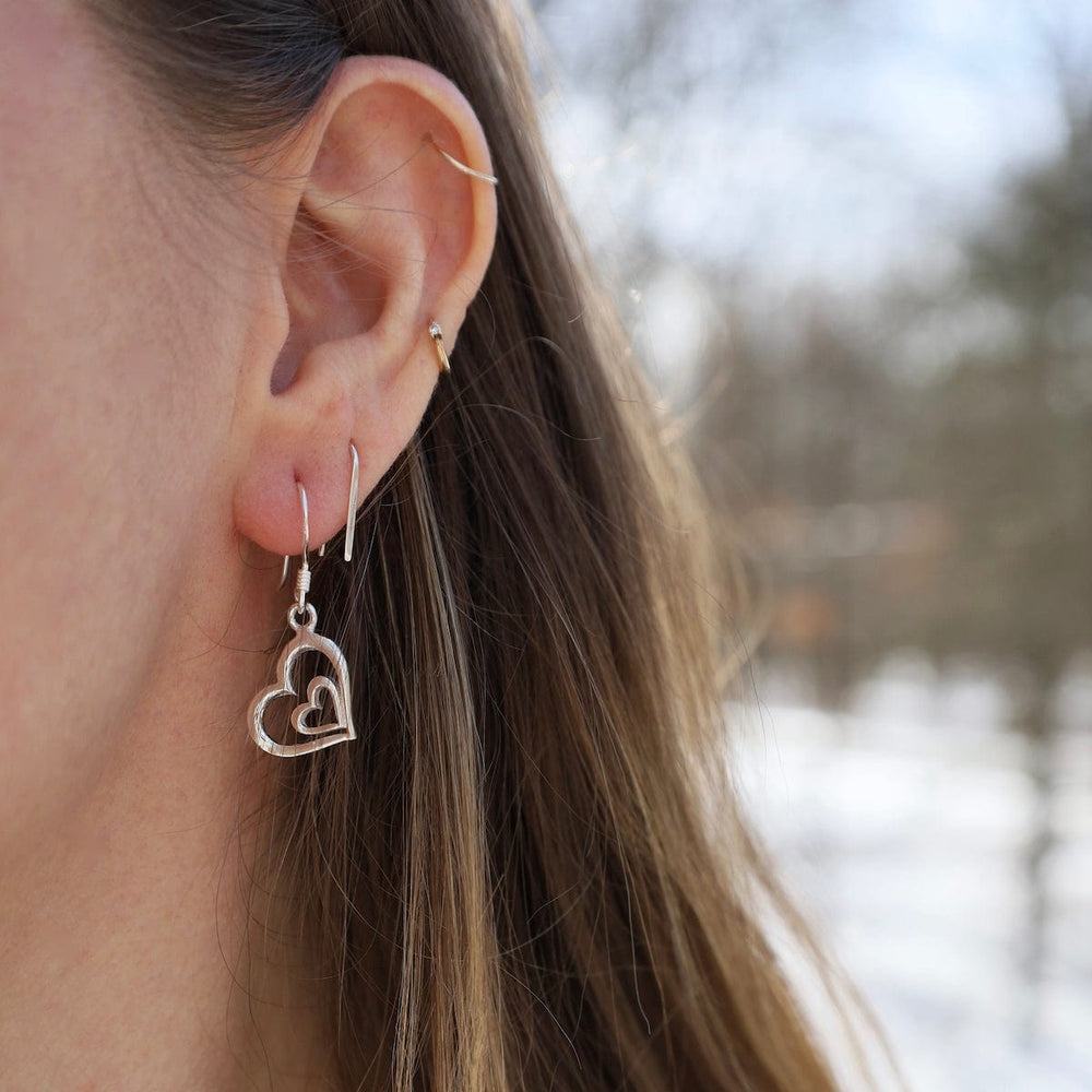 EAR Heart in Heart Drop Earrings