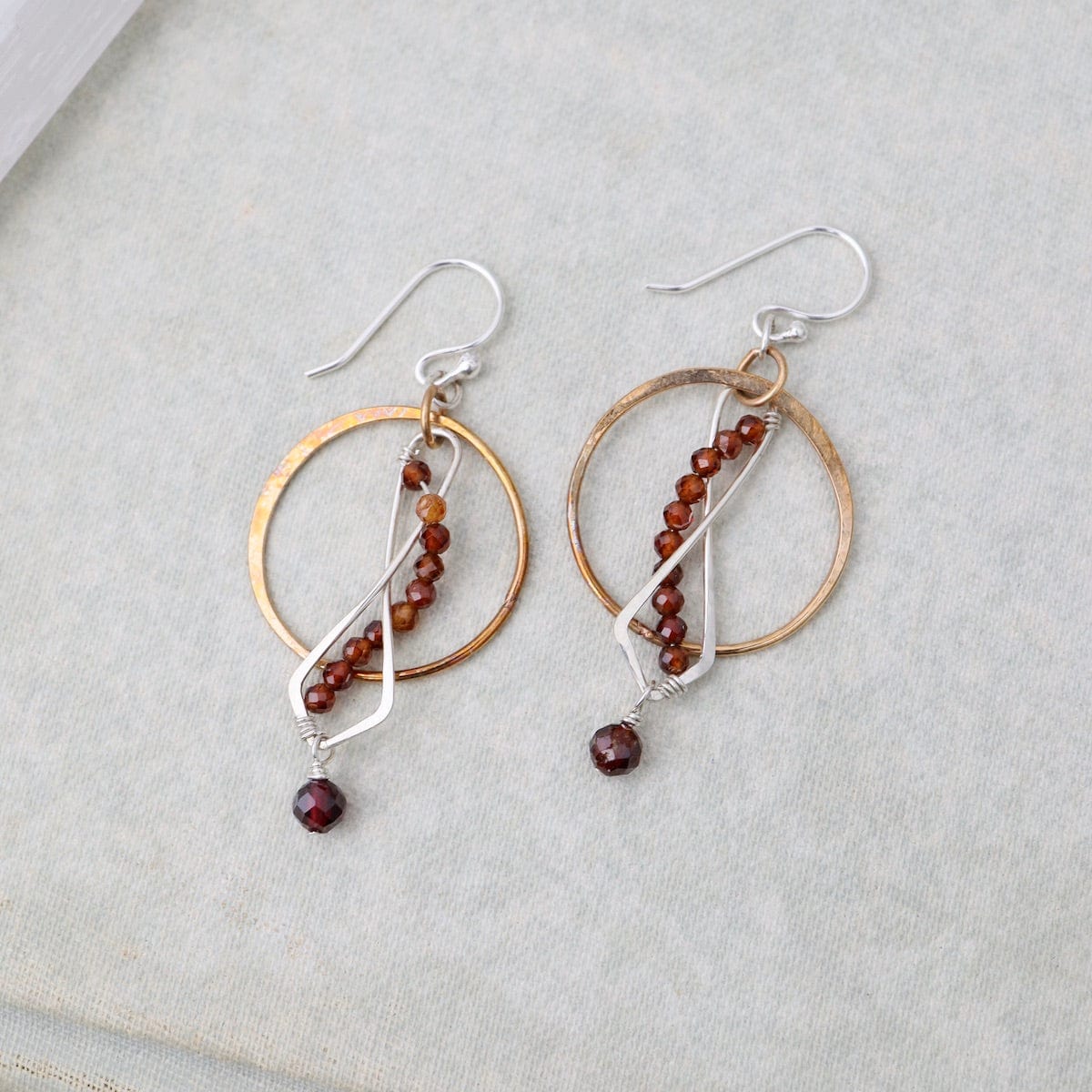 EAR Hessonite Garnet Hoop Earrings