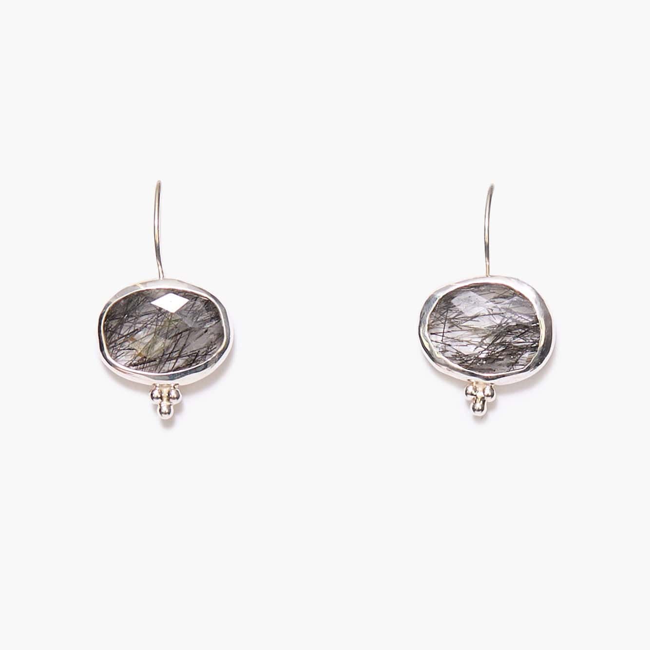 EAR Horizon Earrings Black Rurilated Quartz