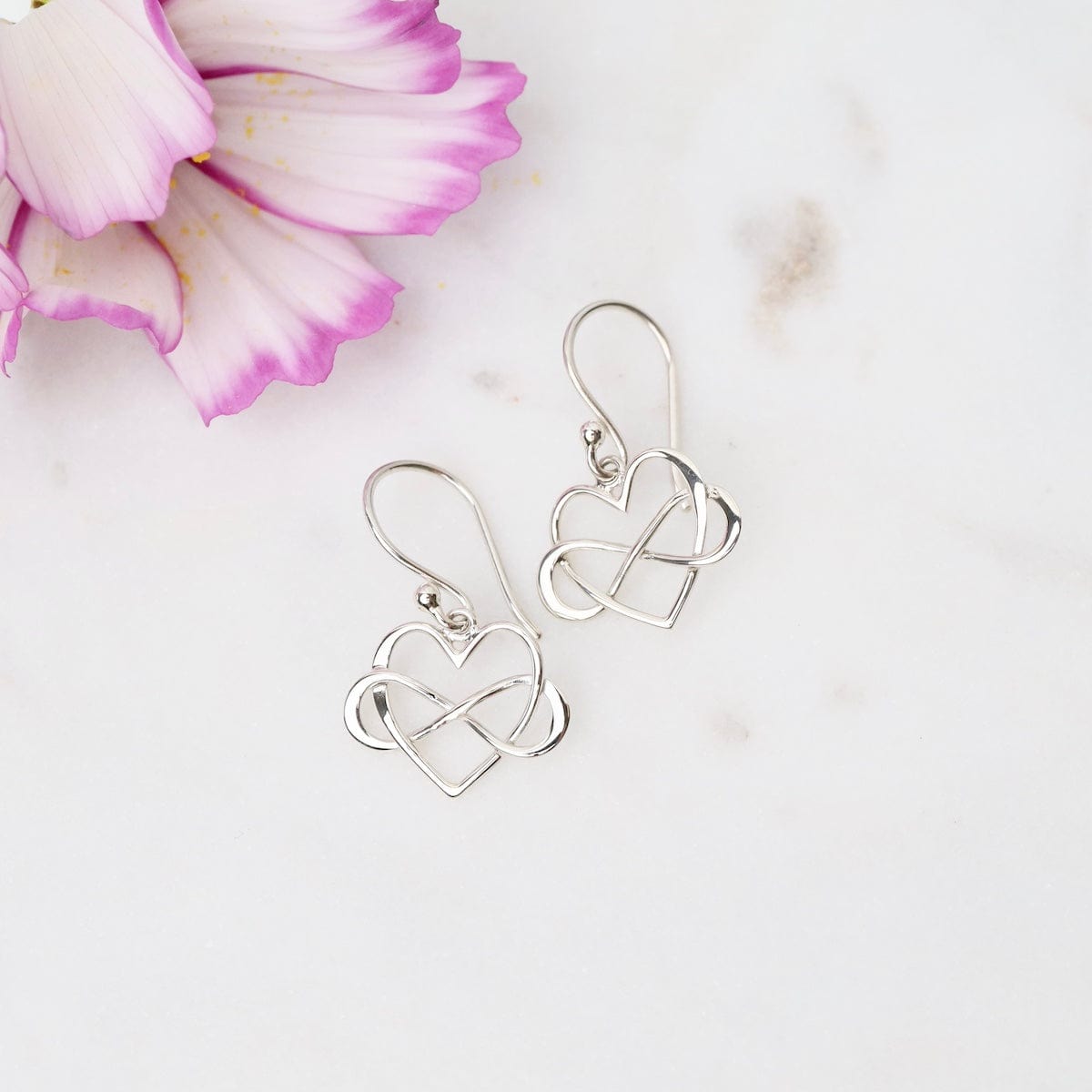 EAR Infinity Heart Dangle Earrings