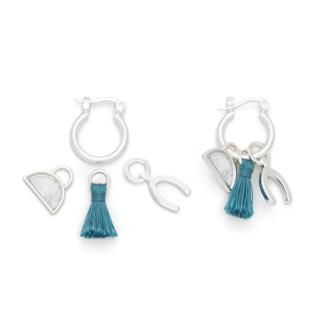 EAR Interchangeable Charm Earrings - Opalite/Healing/Silver