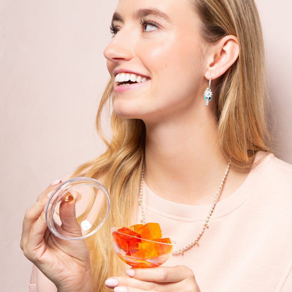 EAR Interchangeable Charm Earrings with Turquoise Stone of the Sky