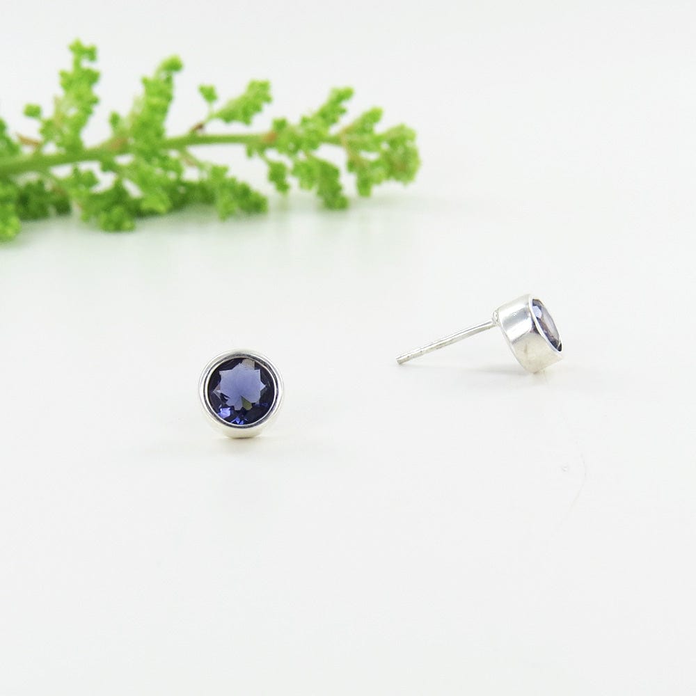 EAR Iolite Dot Post Earring