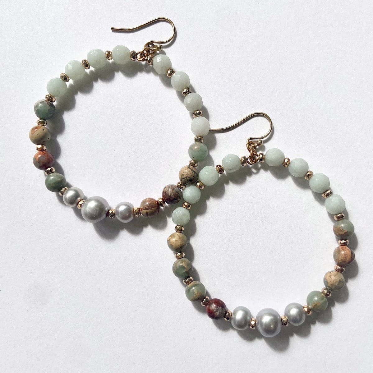 EAR-JM Amazonite Mix Oversized Hoop Earrings