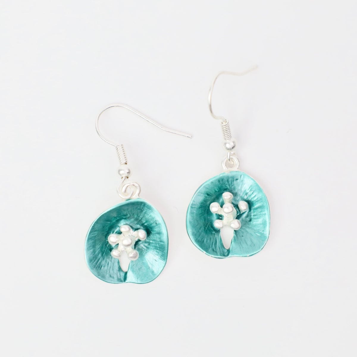 EAR-JM Aqua Lilypad Earrings