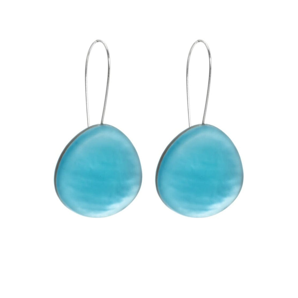 EAR-JM Aqua Round Resin Earrings