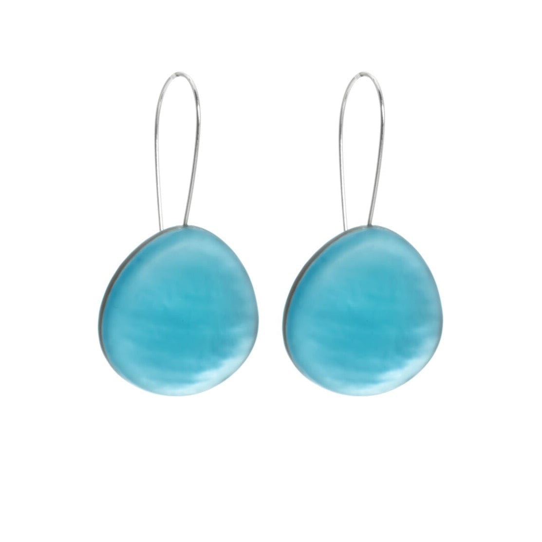 EAR-JM Aqua Round Resin Earrings