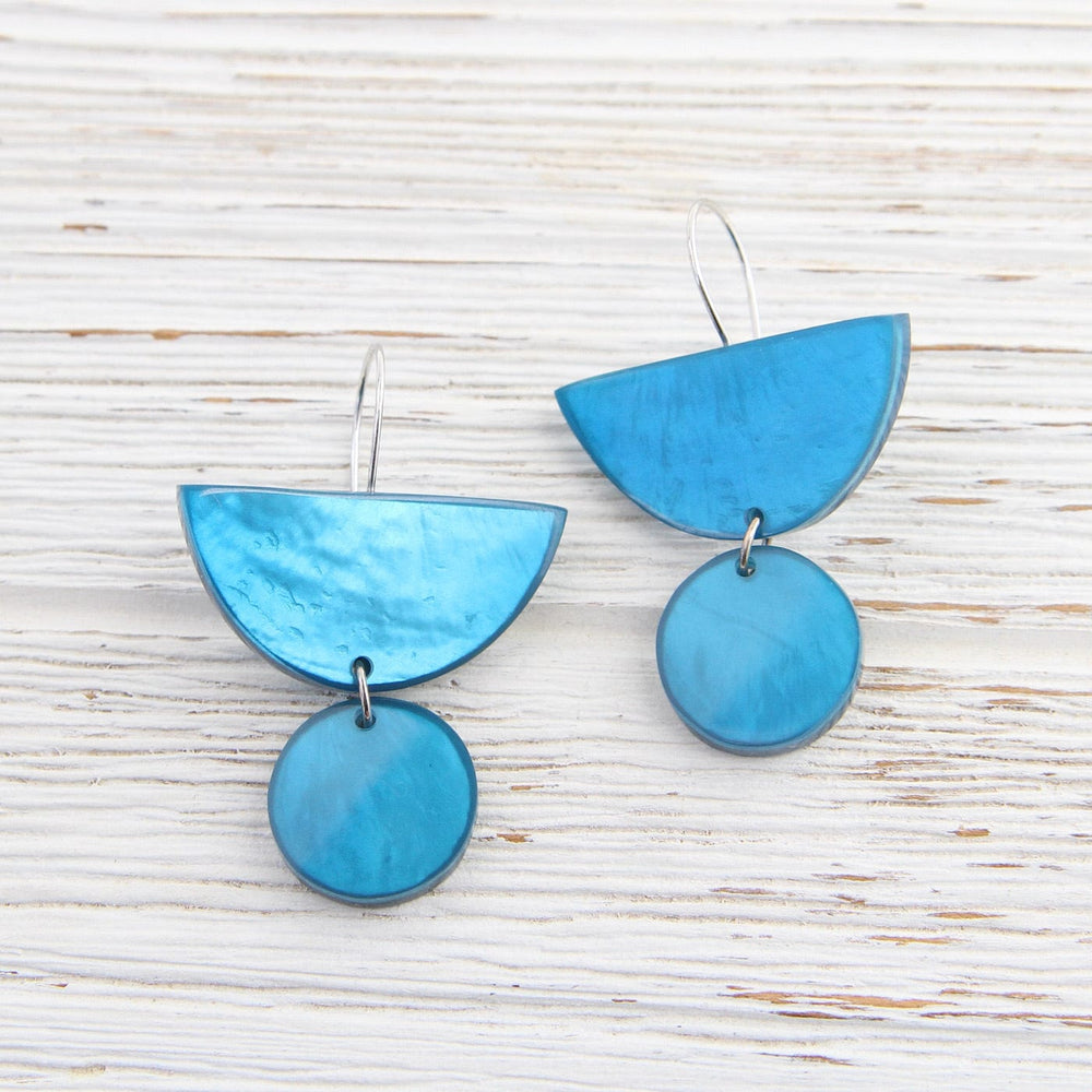 EAR-JM Aquarius 2 Piece Geometric Resin Earring