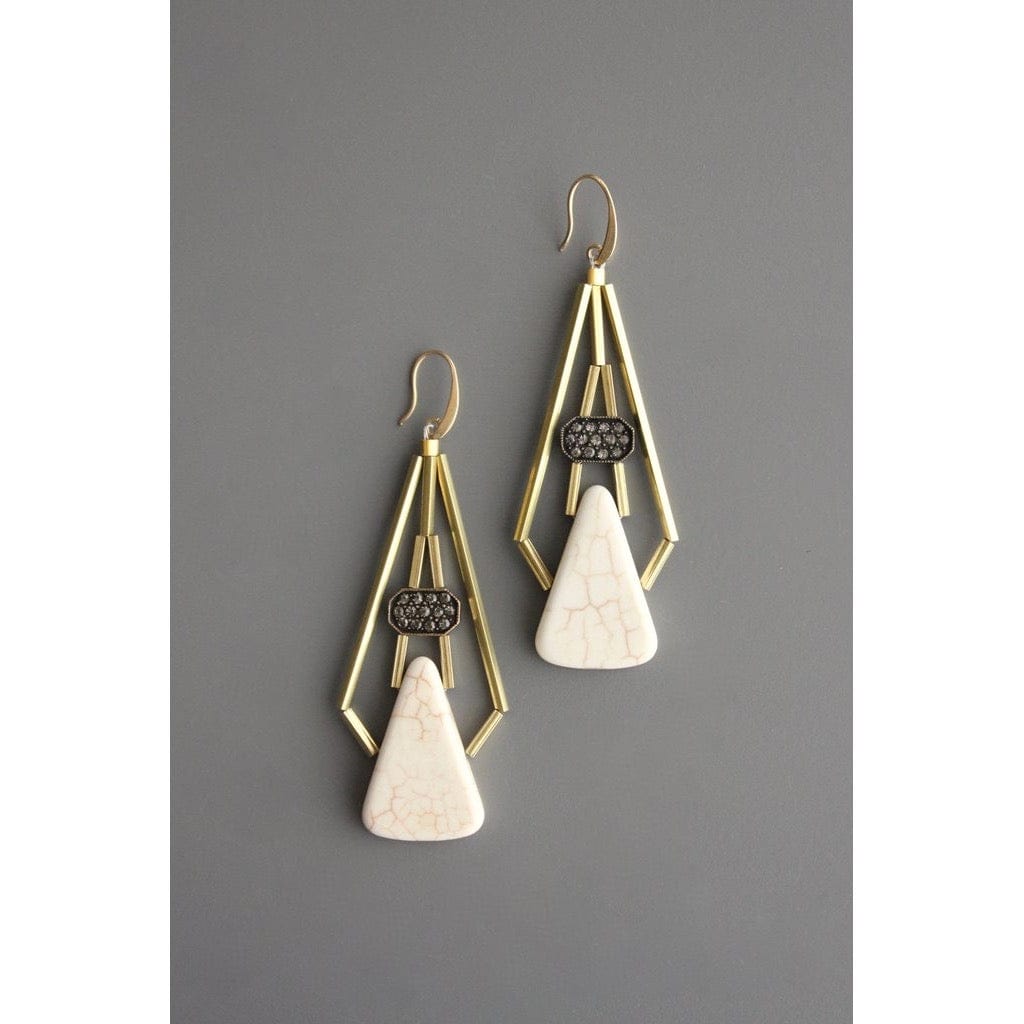 EAR-JM Artdeco Rhinestone and White Stone Earrings