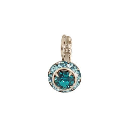Load image into Gallery viewer, EAR-JM Austrian Crystal Disc Earring - Teal and Blue

