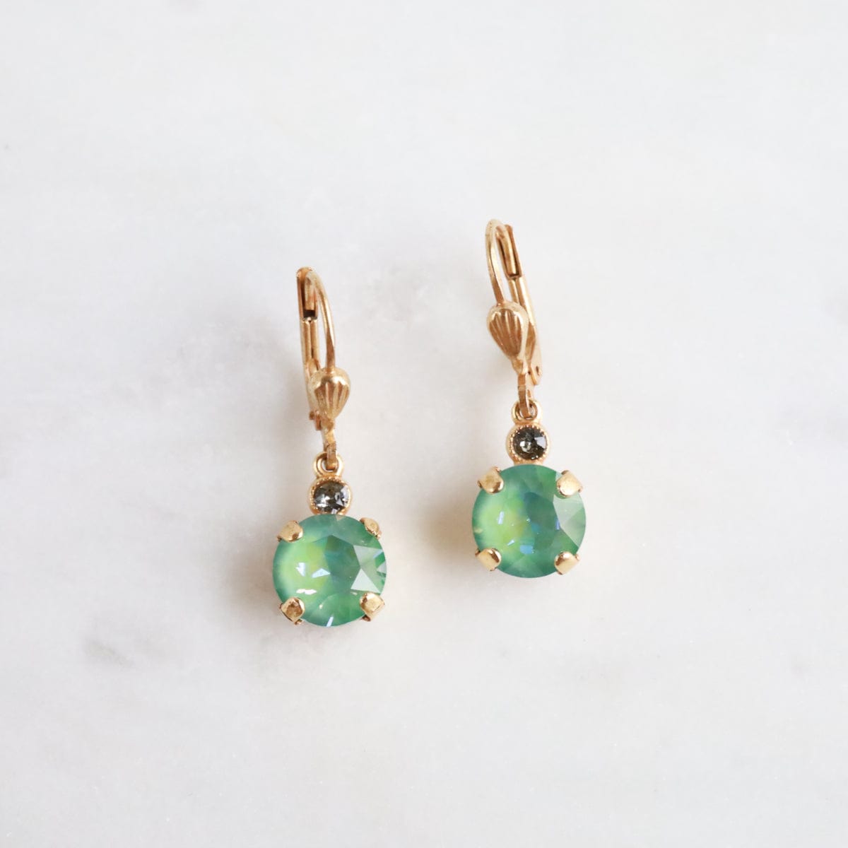 EAR-JM Bermuda Blue Drop Earring - Gold Plate