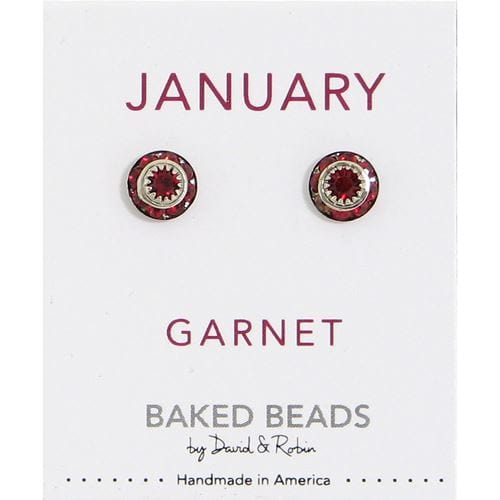 EAR-JM Birthstone Crystal Discs - January