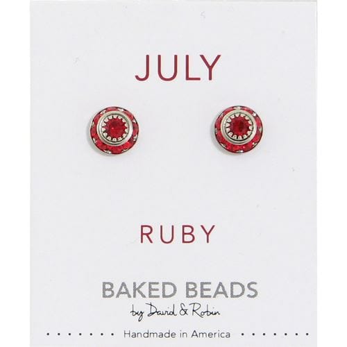 EAR-JM Birthstone Crystal Discs - July