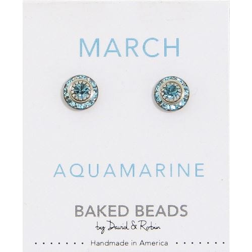 EAR-JM Birthstone Crystal Discs - March