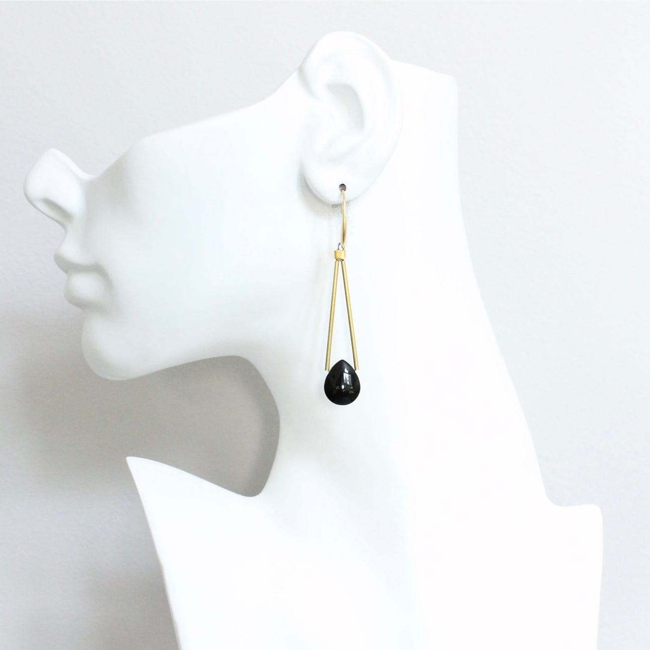 EAR-JM Black Agate Geometric Earrings