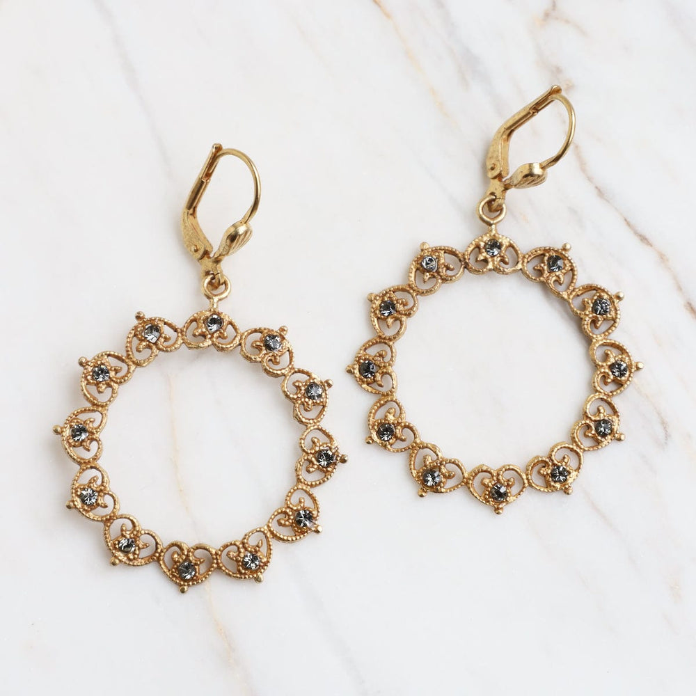 
                      
                        EAR-JM Black Diamond Crystal Wreath Earring - Gold Plate
                      
                    